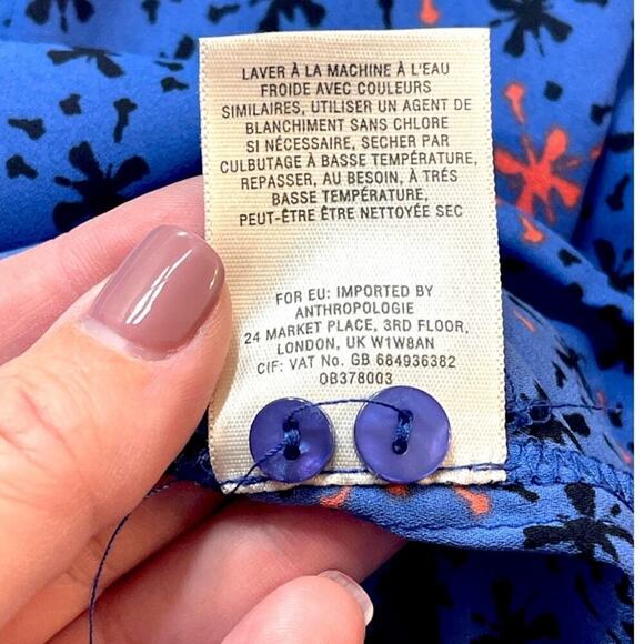 Maeve Anthropologie Womens Size 4 Eva Bluy Wrap Blouse Top Tunic Long Sleeve EUC - Picture 8 of 10